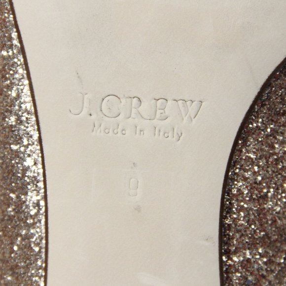 J Crew Janey Glitter Ballet Flats sz 9 NEW Gold - Picture 8 of 8
